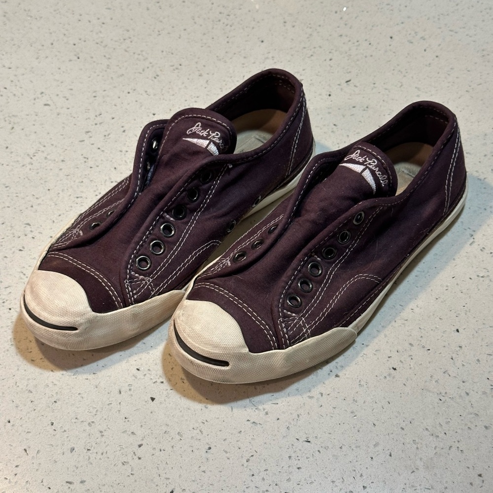 Converse X John Varvatos Jack Purcell Deep Maroon Slip-Ons / laceless